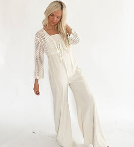 Oatmeal Casual Wide Leg Overalls