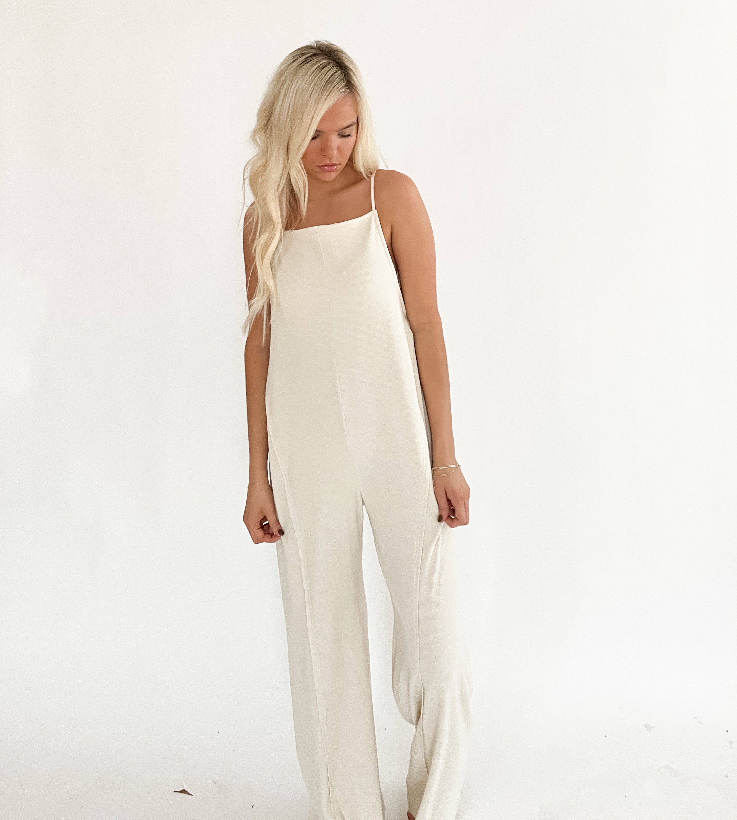 Oatmeal Casual Wide Leg Overalls