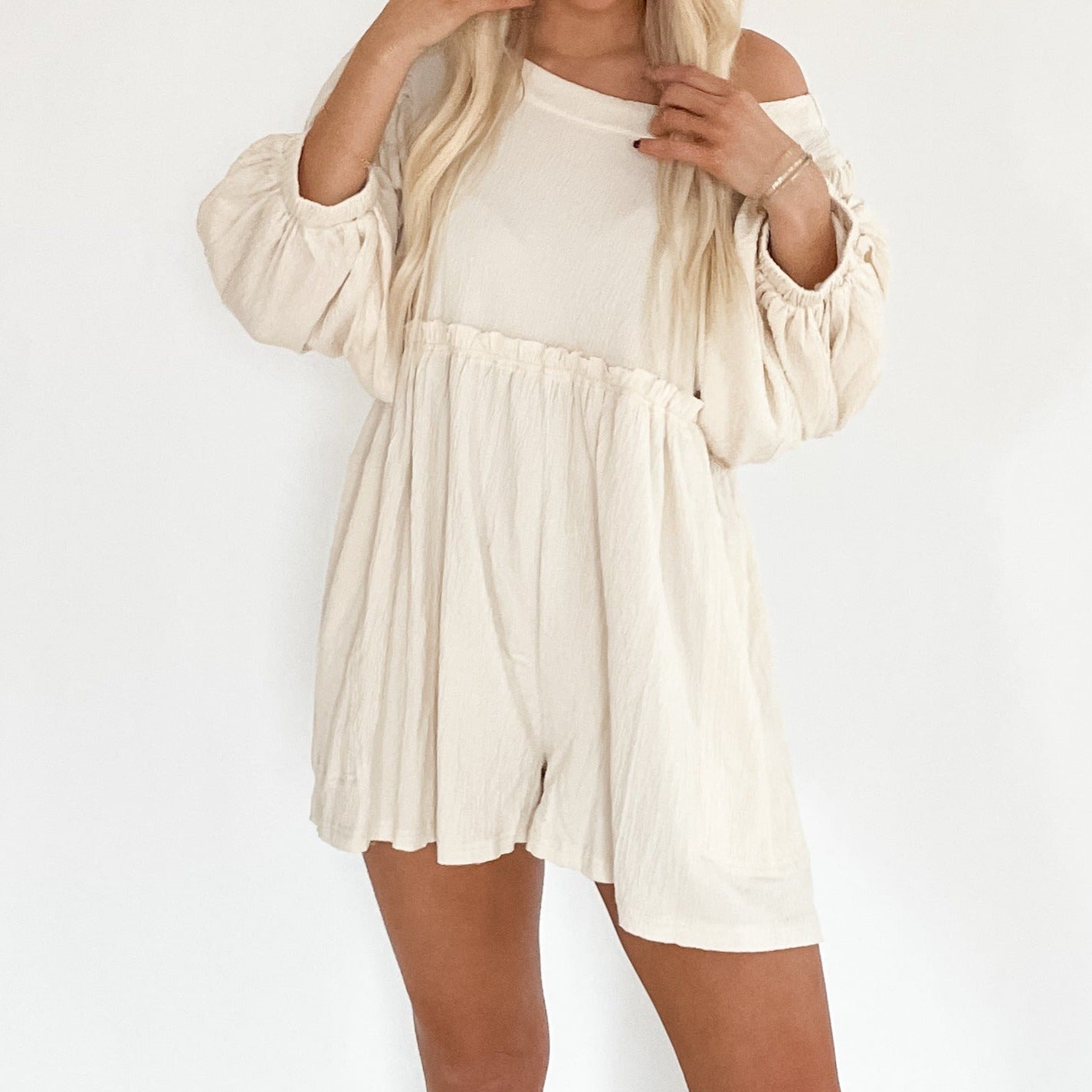 Wrinkle Gauze Romper