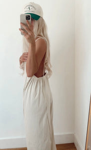 Oatmeal Casual Wide Leg Overalls