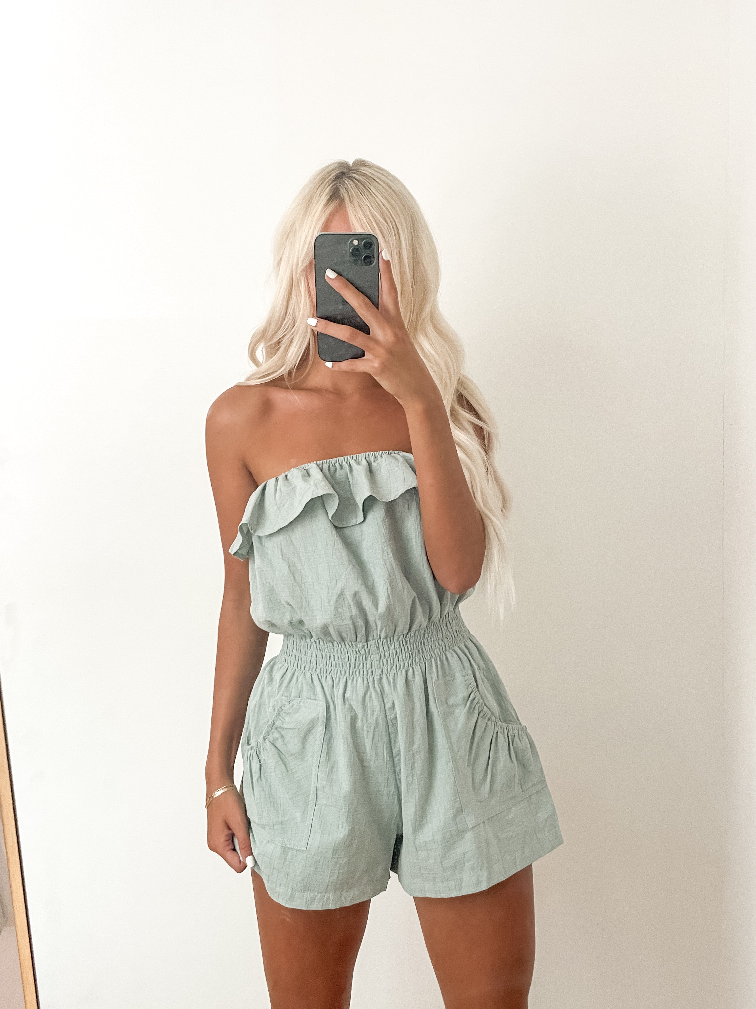 Sage Shoulder Romper