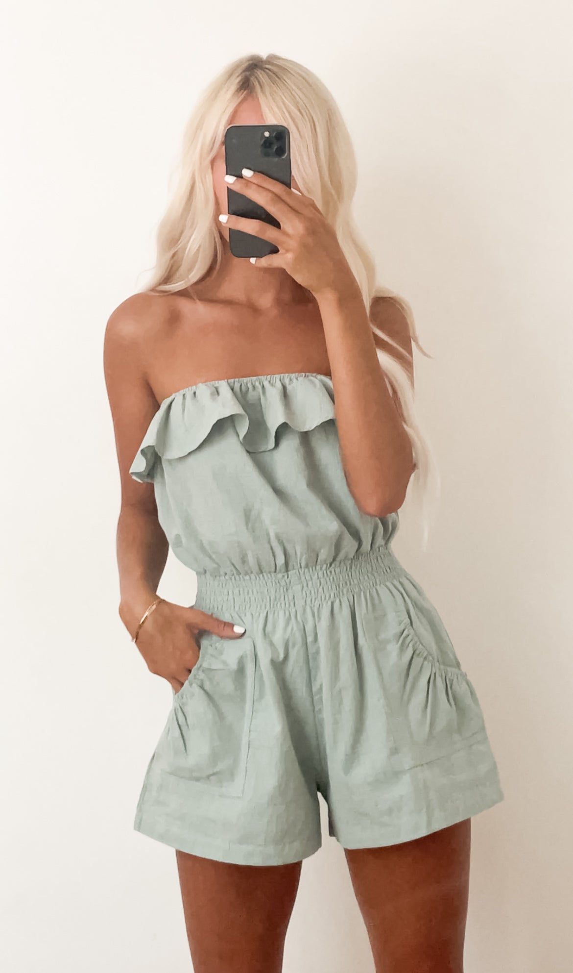 Sage Shoulder Romper