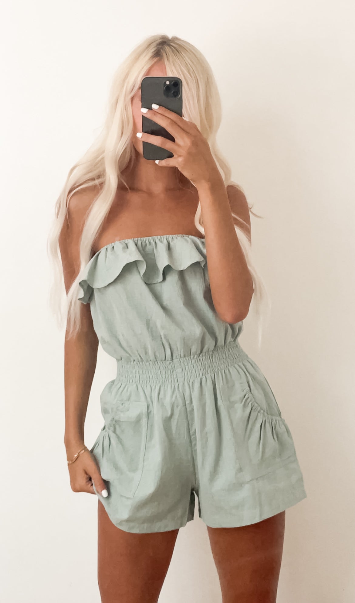 Sage Shoulder Romper