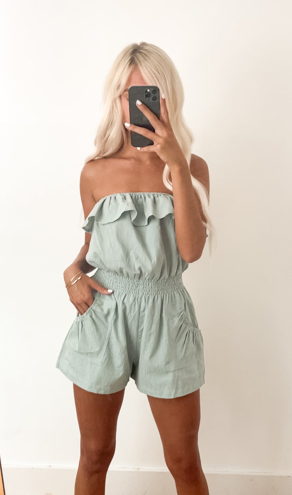 Sage Shoulder Romper