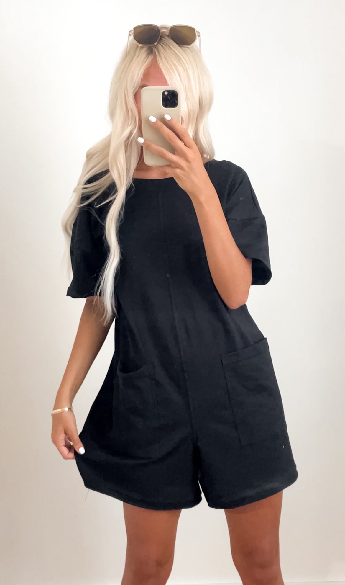 Tee Romper in Black