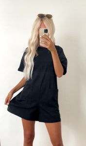 Tee Romper in Black