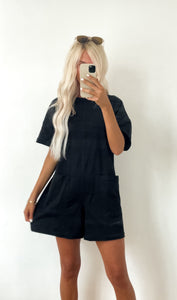 Tee Romper in Black