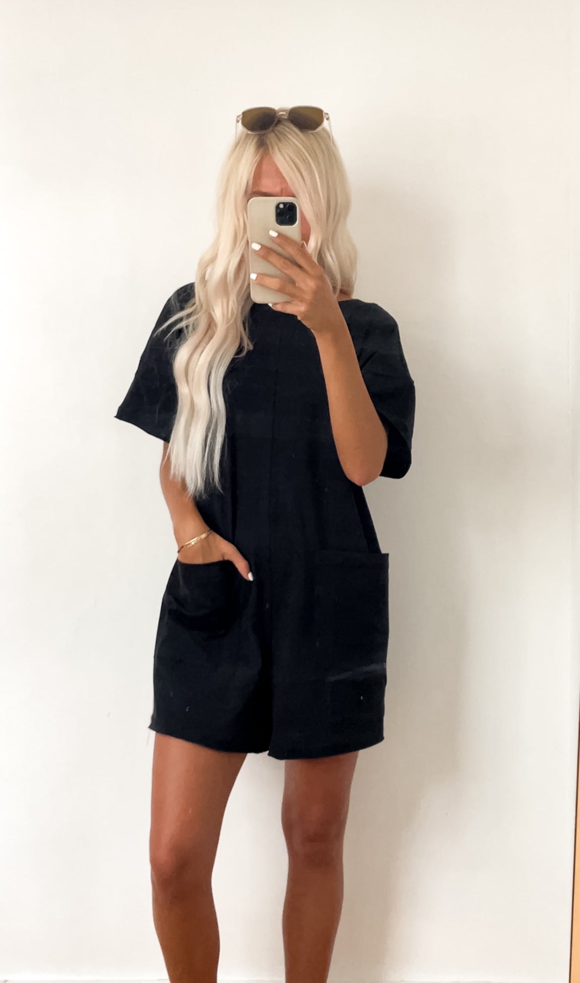 Tee Romper in Black