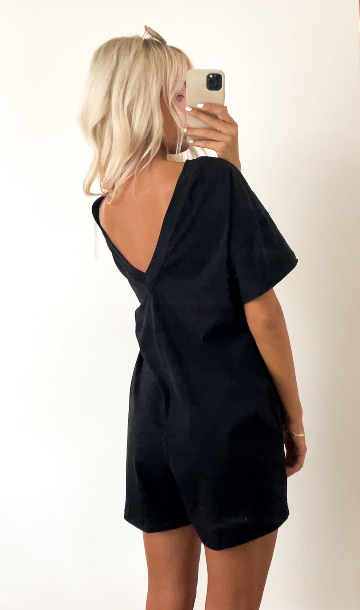 Tee Romper in Black