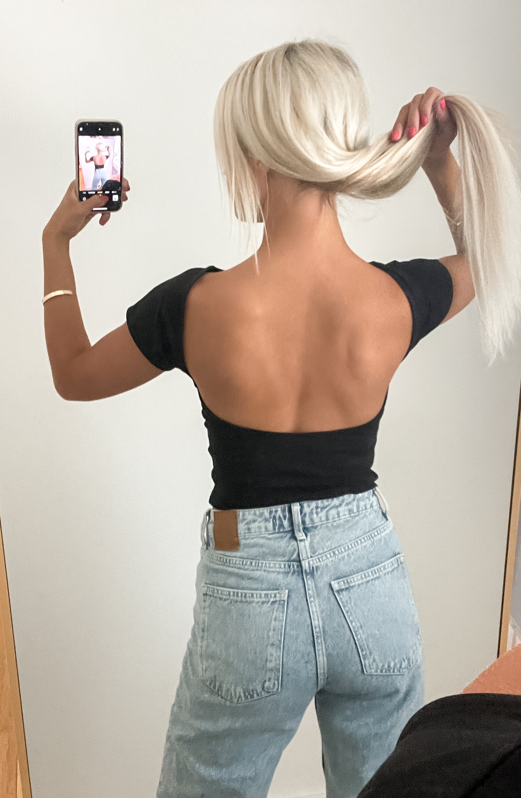 Open Back Black Top