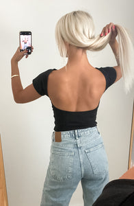 Open Back Black Top