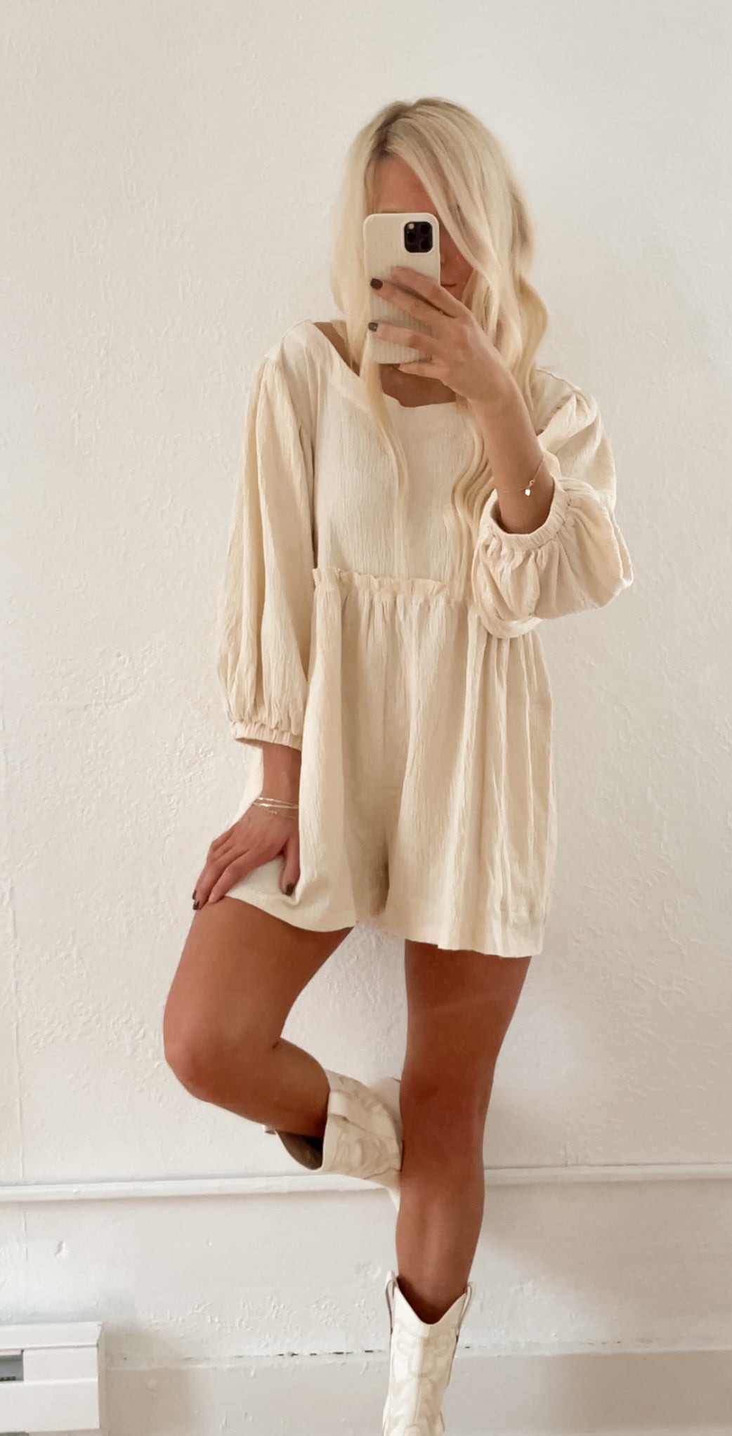 Wrinkle Gauze Romper