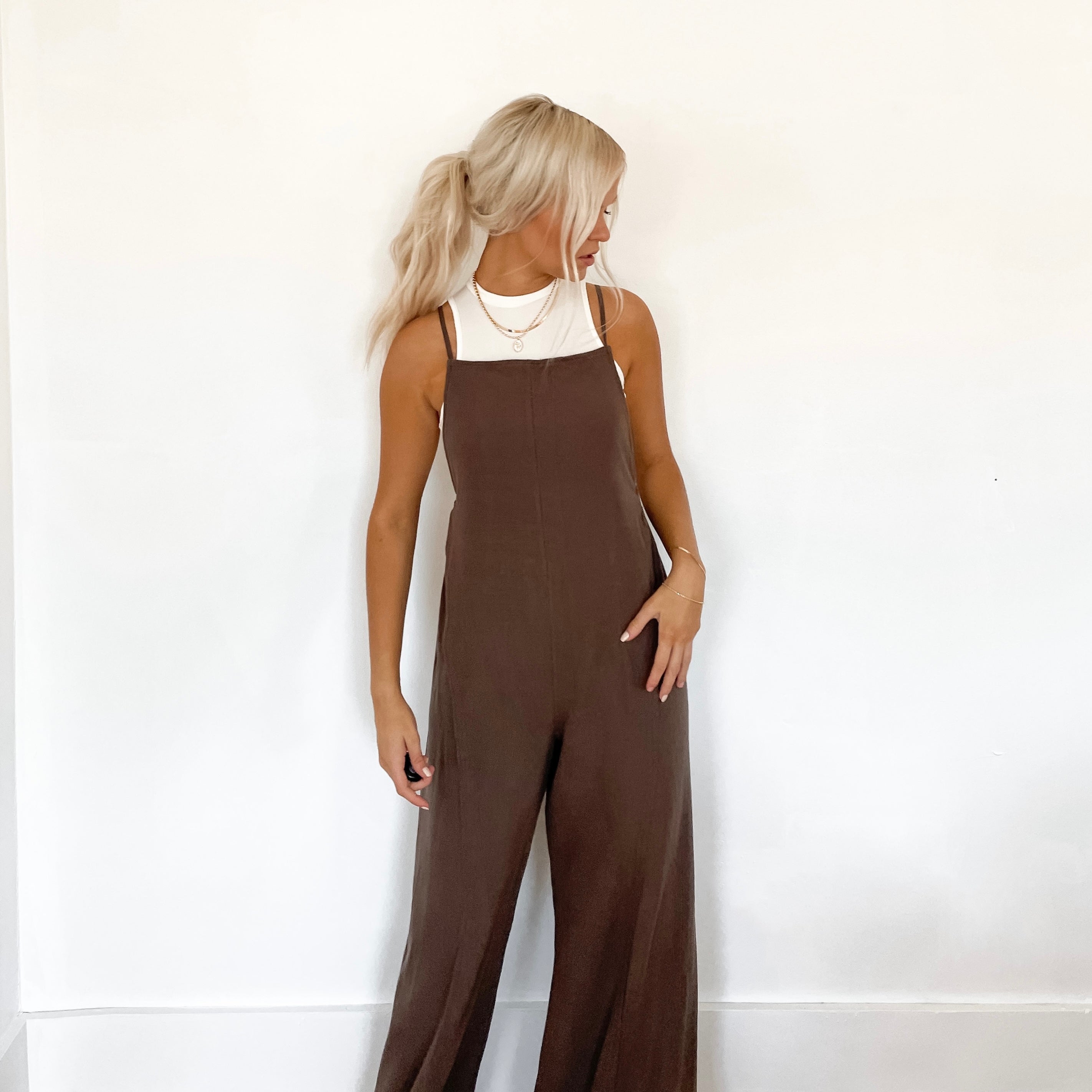 Casual Wide Leg Overalls